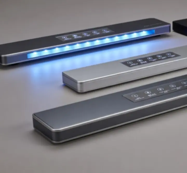 Zestaw nowoczesnych, energooszczędnych lamp LED do akwariów różnych typów.